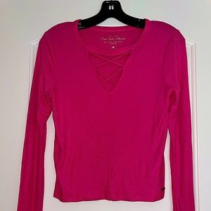 Pink, long sleeve, Hollister tee